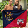 Denver Nuggets vs Chicago Bulls House Divided Flag, NBA House Divided Flag