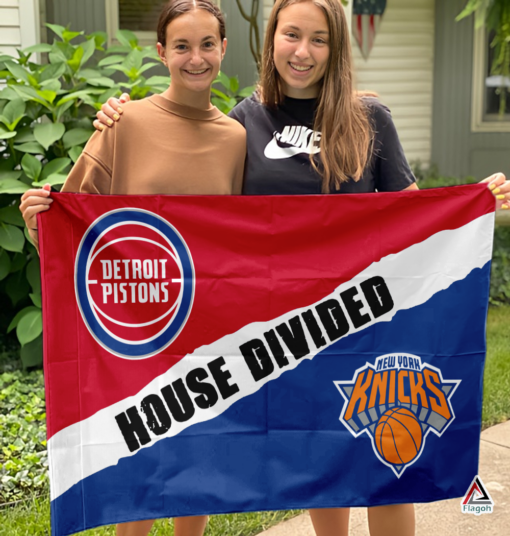 Pistons vs Knicks House Divided Flag, NBA House Divided Flag