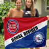 Detroit Pistons vs Philadelphia 76ers House Divided Flag, NBA House Divided Flag