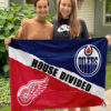 Detroit Red Wings vs Edmonton Oilers House Divided Flag, NHL House Divided Flag