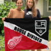 Detroit Red Wings vs Los Angeles Kings House Divided Flag, NHL House Divided Flag