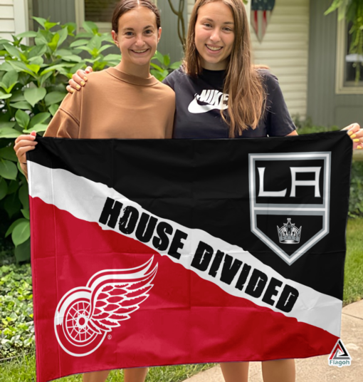 Red Wings vs Kings House Divided Flag, NHL House Divided Flag