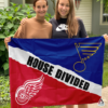 Detroit Red Wings vs St. Louis Blues House Divided Flag, NHL House Divided Flag