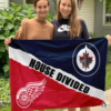 Detroit Red Wings vs Winnipeg Jets House Divided Flag, NHL House Divided Flag