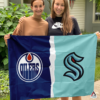 Edmonton Oilers vs Seattle Kraken House Divided Flag, NHL House Divided Flag