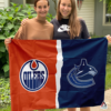 Edmonton Oilers vs Vancouver Canucks House Divided Flag, NHL House Divided Flag