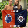 Edmonton Oilers vs Winnipeg Jets House Divided Flag, NHL House Divided Flag