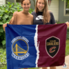 Golden State Warriors vs Cleveland Cavaliers House Divided Flag, NBA House Divided Flag