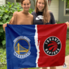 Golden State Warriors vs Toronto Raptors House Divided Flag, NBA House Divided Flag