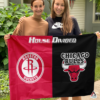 Houston Rockets vs Chicago Bulls House Divided Flag, NBA House Divided Flag