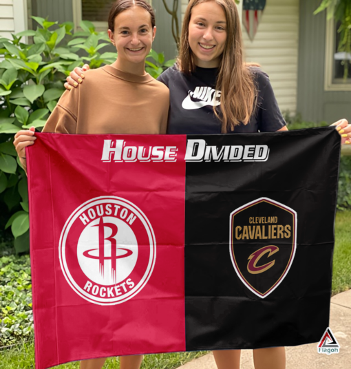 Rockets vs Cavaliers House Divided Flag, NBA House Divided Flag