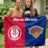 Houston Rockets vs New York Knicks House Divided Flag, NBA House Divided Flag