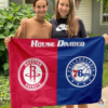 Houston Rockets vs Philadelphia 76ers House Divided Flag, NBA House Divided Flag