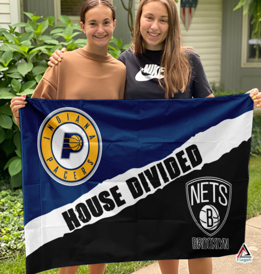 Pacers vs Nets House Divided Flag, NBA House Divided Flag