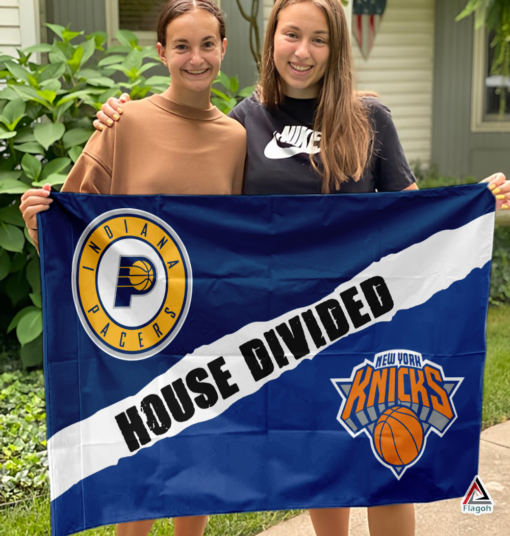 Pacers vs Knicks House Divided Flag, NBA House Divided Flag