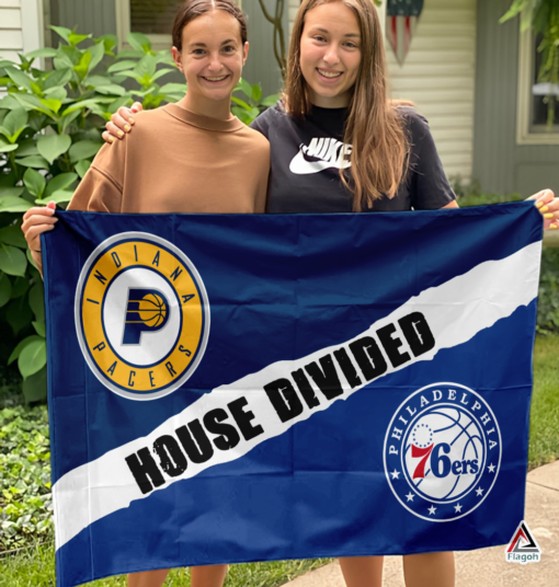 Pacers vs 76ers House Divided Flag, NBA House Divided Flag