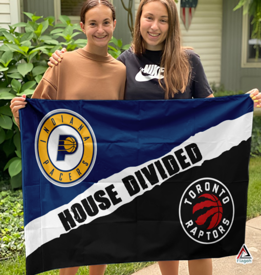 Pacers vs Raptors House Divided Flag, NBA House Divided Flag