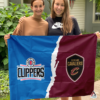 LA Clippers vs Cleveland Cavaliers House Divided Flag, NBA House Divided Flag