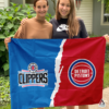 LA Clippers vs Detroit Pistons House Divided Flag, NBA House Divided Flag