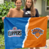 LA Clippers vs New York Knicks House Divided Flag, NBA House Divided Flag