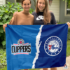 LA Clippers vs Philadelphia 76ers House Divided Flag, NBA House Divided Flag