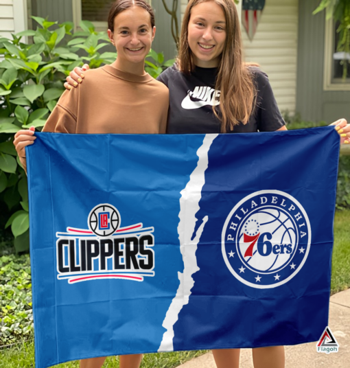 Clippers vs 76ers House Divided Flag, NBA House Divided Flag