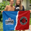 LA Clippers vs Toronto Raptors House Divided Flag, NBA House Divided Flag