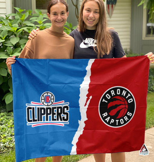 Clippers vs Raptors House Divided Flag, NBA House Divided Flag