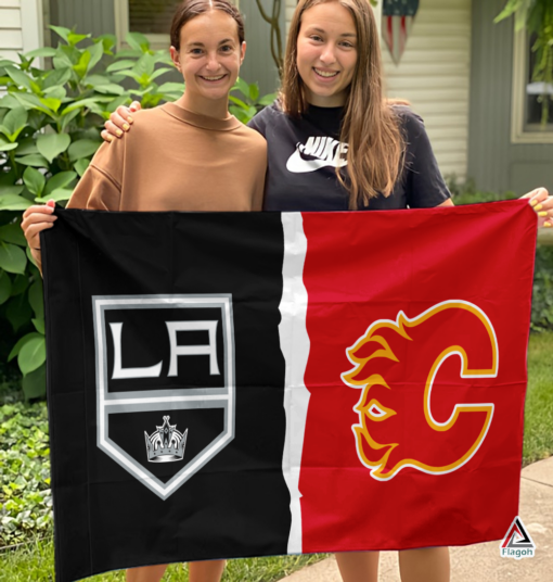 Kings vs Flames House Divided Flag, NHL House Divided Flag