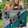 Los Angeles Kings vs San Jose Sharks House Divided Flag, NHL House Divided Flag