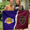 Los Angeles Lakers vs Cleveland Cavaliers House Divided Flag, NBA House Divided Flag