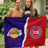 Los Angeles Lakers vs Detroit Pistons House Divided Flag, NBA House Divided Flag