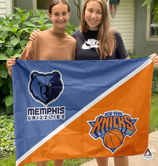 Grizzlies vs Knicks House Divided Flag, NBA House Divided Flag