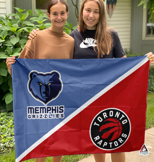 Grizzlies vs Raptors House Divided Flag, NBA House Divided Flag