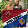 Miami Heat vs New York Knicks House Divided Flag, NBA House Divided Flag