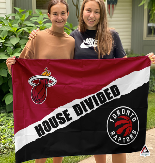 Heat vs Raptors House Divided Flag, NBA House Divided Flag