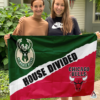 Milwaukee Bucks vs Chicago Bulls House Divided Flag, NBA House Divided Flag