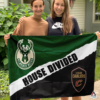 Milwaukee Bucks vs Cleveland Cavaliers House Divided Flag, NBA House Divided Flag