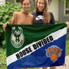 Milwaukee Bucks vs New York Knicks House Divided Flag, NBA House Divided Flag