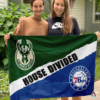 Milwaukee Bucks vs Philadelphia 76ers House Divided Flag, NBA House Divided Flag