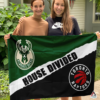 Milwaukee Bucks vs Toronto Raptors House Divided Flag, NBA House Divided Flag