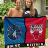 Minnesota Timberwolves vs Chicago Bulls House Divided Flag, NBA House Divided Flag