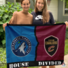 Minnesota Timberwolves vs Cleveland Cavaliers House Divided Flag, NBA House Divided Flag