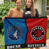 Minnesota Timberwolves vs Toronto Raptors House Divided Flag, NBA House Divided Flag