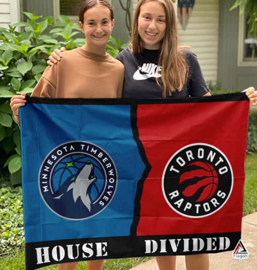 Timberwolves vs Raptors House Divided Flag, NBA House Divided Flag