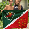 Minnesota Wild vs Calgary Flames House Divided Flag, NHL House Divided Flag