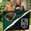 Minnesota Wild vs Los Angeles Kings House Divided Flag, NHL House Divided Flag