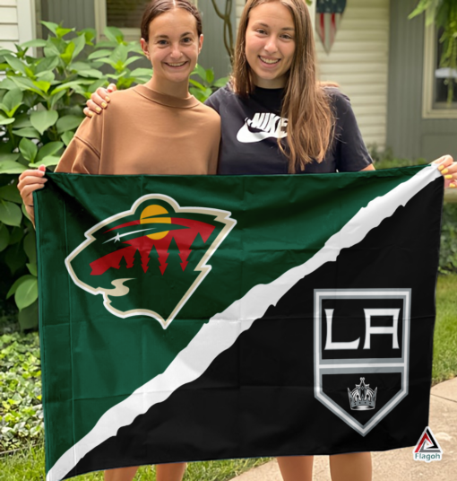 Wild vs Kings House Divided Flag, NHL House Divided Flag