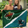 Minnesota Wild vs San Jose Sharks House Divided Flag, NHL House Divided Flag