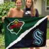 Minnesota Wild vs Seattle Kraken House Divided Flag, NHL House Divided Flag